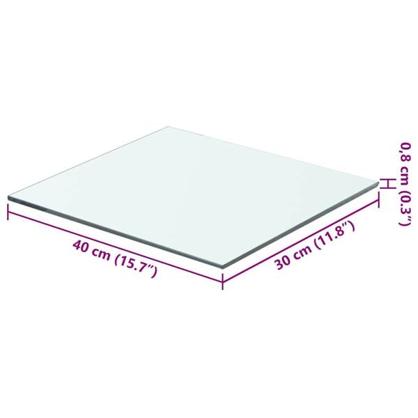 vidaXL Ploče za police 2 kom staklene prozirne 40 x 30 cm