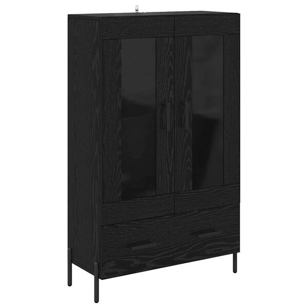 vidaXL Highboard s ladicama Corona Crni hrast 69,5 x 31 x 115 cm