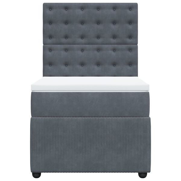 vidaXL Box spring krevet s madracem tamnosivi 80 x 200 cm baršunasti