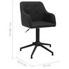 vidaXL Okretna blagovaonska stolica od tkanine crna