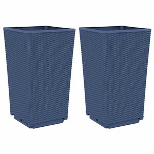 vidaXL Vrtne sadilice 2 kom plava siva 32,5 x 32,5 x 57 cm PP