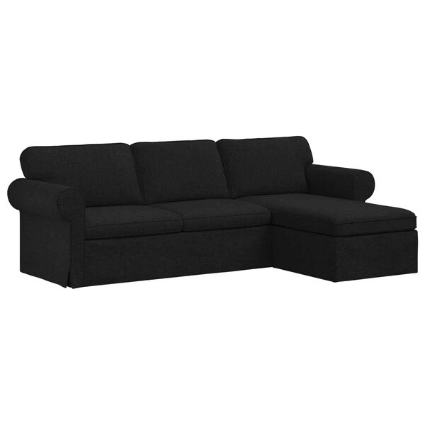 vidaXL Sofa Crna 215 x 138 x 80 cm tkanina