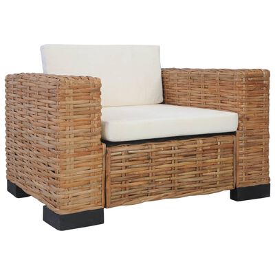 vidaXL 3-dijelni set sofa od prirodnog ratana s jastucima