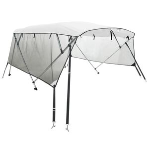 vidaXL Tenda bimini s 4 luka i mrežastim zidovima 243x(230-244)x137 cm