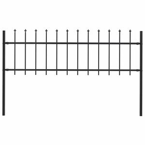 vidaXL Vrtna ograda Woerden s vrhom koplja čelik 170x60 cm crna