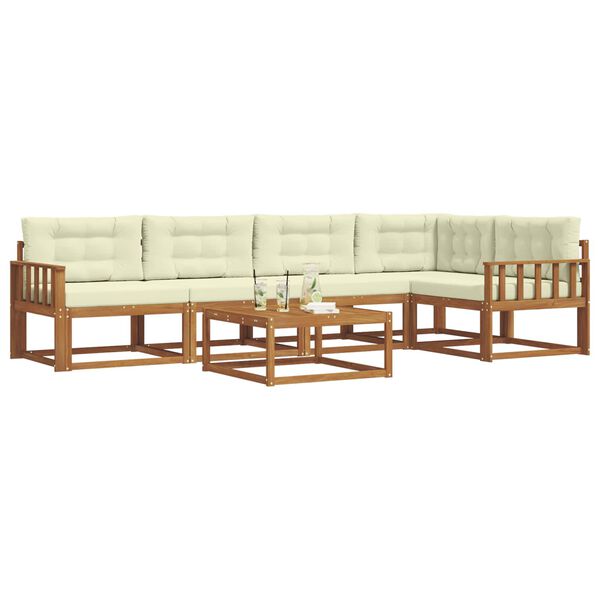 vidaXL Set vanjskih sofa s jastukom 6 pcs Prirodna i krem