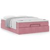 vidaXL Otomanski krevet s madracem ružičasti 140x200 cm bar&scaron;un