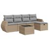 vidaXL 6-dijelni set vrtnih sofa s jastucima bež od poliratana
