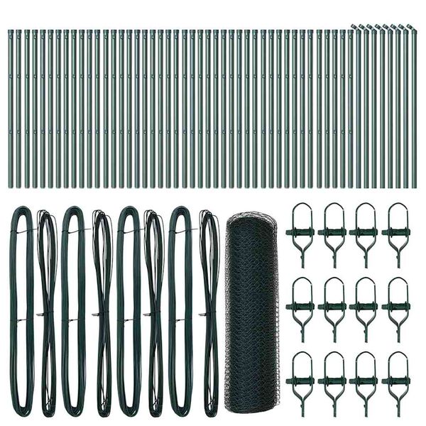 vidaXL Stup za ogradu Zelena 100 x 0,5 m (mreža 25 mm) Čelik i PVC