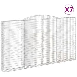 vidaXL Lučne gabionske ko&scaron;are 7 kom 400x30x220/240cm pocinčano željezo