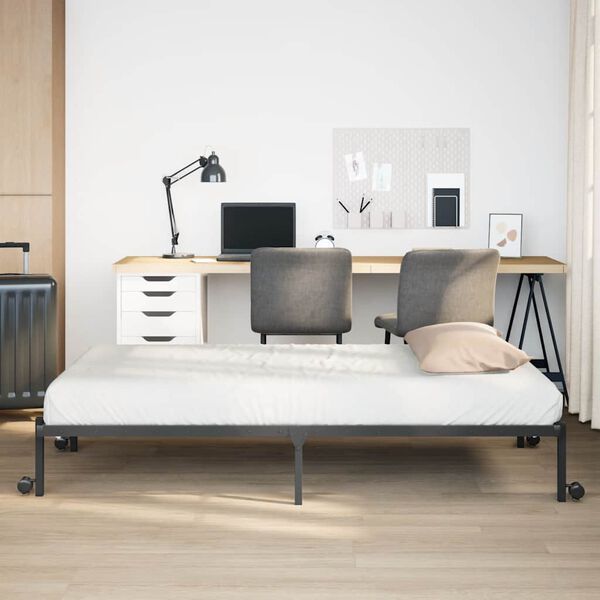 vidaXL Okvir kreveta bez madraca sklopivi crni 107x203 cm čelik