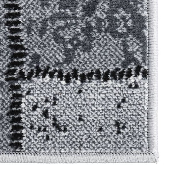 vidaXL Tepih-staza BCF siva s četverokutnim uzorkom 100 x 250 cm