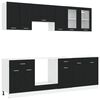 vidaXL Kuhinjska jedinica Lyon 8 pcs Crni hrast Konstruirano drvo