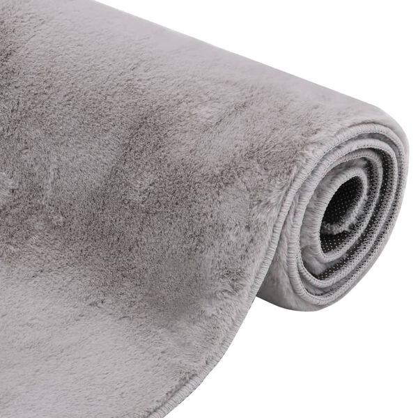 vidaXL Tepih od umjetnog zečjeg krzna 200 x 300 cm sivi