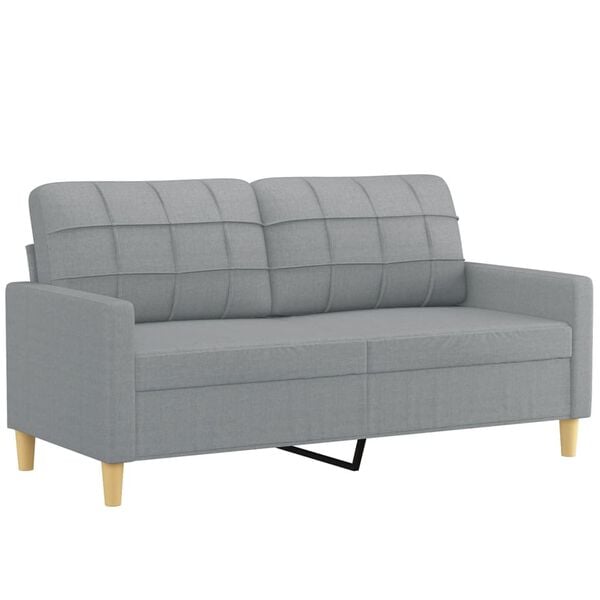 vidaXL 3-dijelni set sofa s jastucima svjetlosivi od tkanine