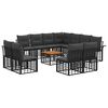 vidaXL Set vanjskih sofa 12 pcs Crna i tamno siva Poliester