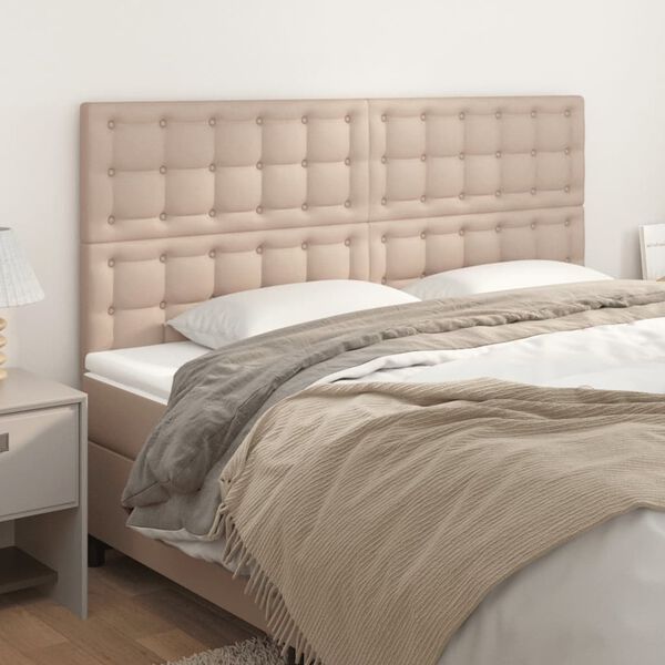 vidaXL Uzglavlje Cappuccino 180x5x118/128 cm Imitacija kože