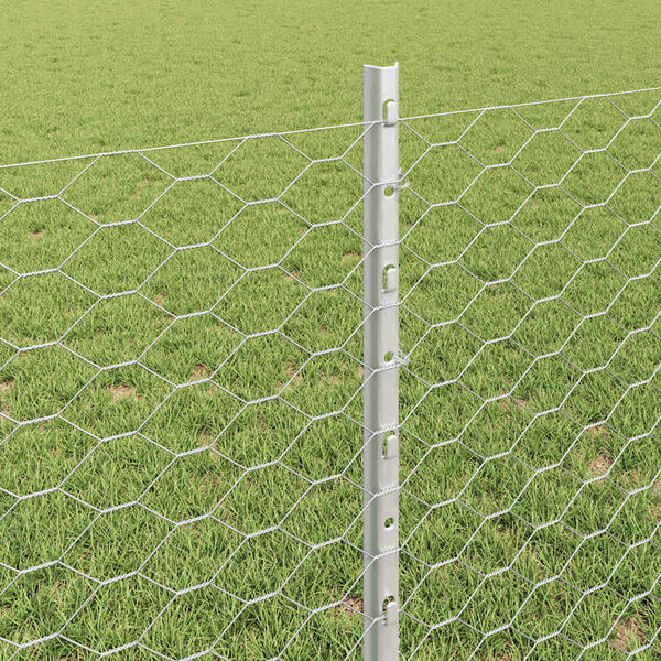 vidaXL Ograda s postovima Srebrno 0,8 x 10 m Čelik