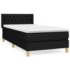vidaXL Krevet s oprugama i madracem crni 90x200 cm od tkanine