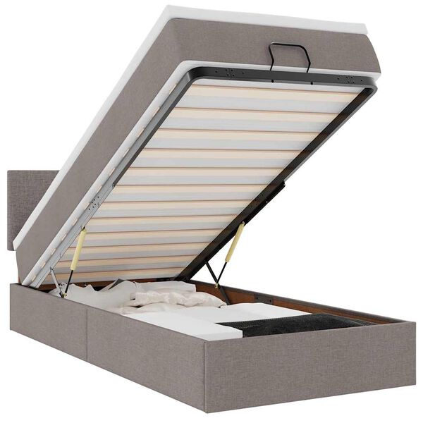 vidaXL Otomanski okvir kreveta s madraca smeđesivi 80x200cm od tkanine