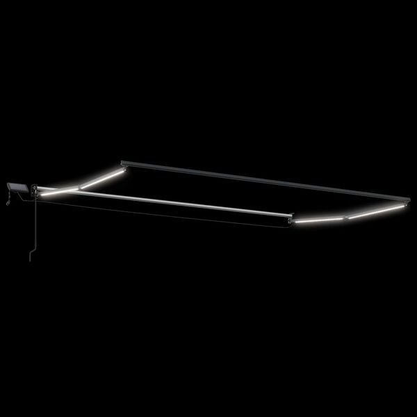 vidaXL Ručna zlačivna tenda s LED diodama Bijeli 4 x 2 m