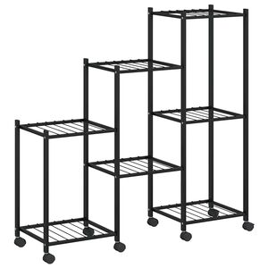vidaXL Stalak za cvijeće s kotačima 83 x 25 x 83,5 cm crni željezni
