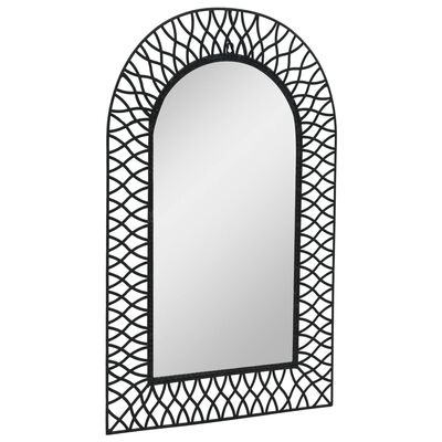 vidaXL Zidno ogledalo s lukom 50 x 80 cm crno
