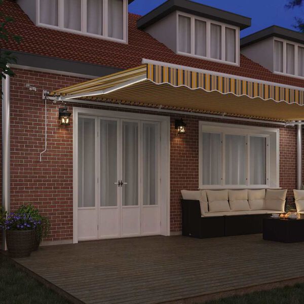 vidaXL Skrovita tenda &Scaron;areni 600 &times; 350 cm Poliester i metal