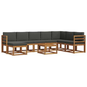vidaXL Set vanjskih sofa 9 kom. Prirodna i antracit