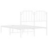 vidaXL Metalni okvir za krevet s uzglavljem bijeli 120x200 cm