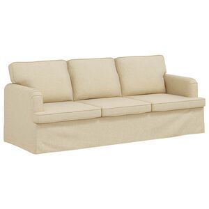 vidaXL Sofa Krema 201 x 80 x 85 cm tkanina