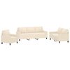vidaXL 3-dijelni set sofa s jastucima krem bar&scaron;unasti