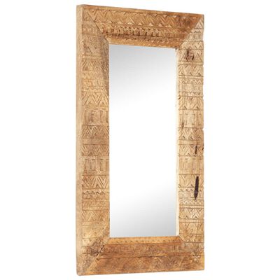 vidaXL Ručno izrezbareno ogledalo 80 x 50 x 2,5 cm masivno drvo manga