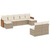 vidaXL 9-dijelni set vrtnih sofa s jastucima bež od poliratana
