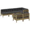 vidaXL 8-dijelni set vrtnih sofa s jastucima od impregnirane borovine