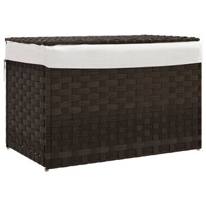 vidaXL Ko&scaron;ara za rublje s poklopcem tamnosmeđa 55,5x35x34 cm poliratan