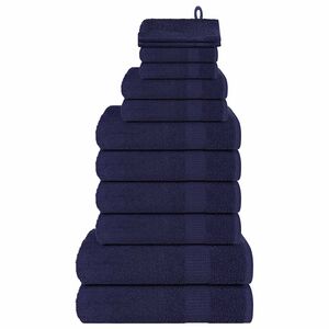 vidaXL Set ručnika FROGN od 12 dijelova tamnoplave boje 360 g/m&sup2;
