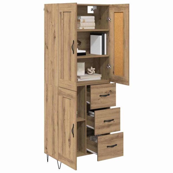 vidaXL Highboard Umjetnički hrast 69,5 x 34 x 180 cm Konstruirano drvo
