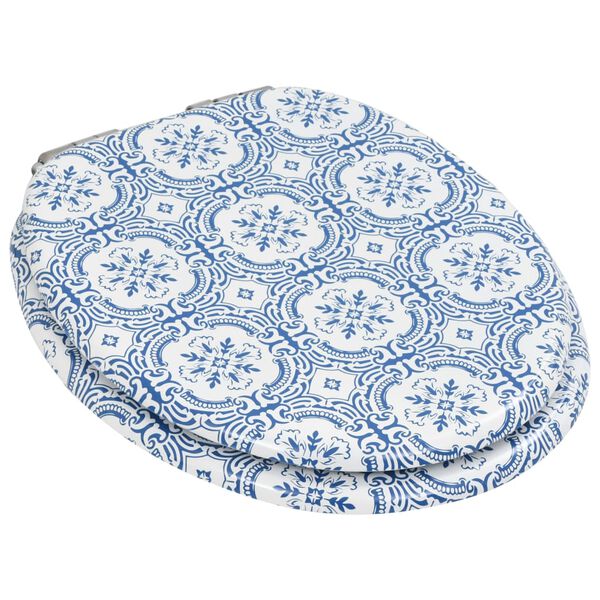 vidaXL Toaletna daska s mekim zatvaranjem MDF s uzorkom porculana