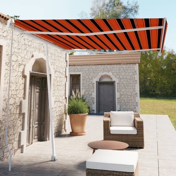 vidaXL Samostojeća tenda ručno uvlačenje 300 x 250 cm narančasto-smeđa