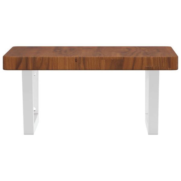 vidaXL Zidna polica za umivaonik od čelika i masivne hrastovine