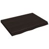 vidaXL Stolna ploča tamnosmeđa 80x60x(2-6) cm obrađena masivna hrast
