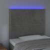 vidaXL LED uzglavlje svjetlosivo 90x5x118/128 cm bar&scaron;unasto