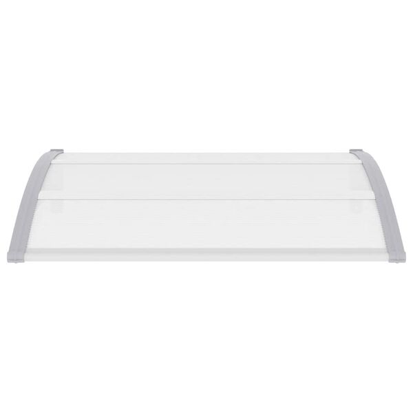 vidaXL Nadstrešnica za vrata siva i prozirna 120 x 75 cm PC