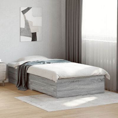 vidaXL Okvir za krevet s ladicama boja hrasta 90x200 cm