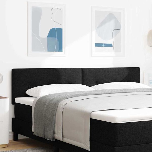 vidaXL LED glava kreveta S LED lampica Crna 180 cm Poliester