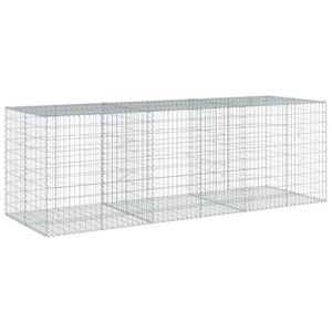 vidaXL Gabionska ko&scaron;ara s poklopcem 300x100x100 cm pocinčano željezo