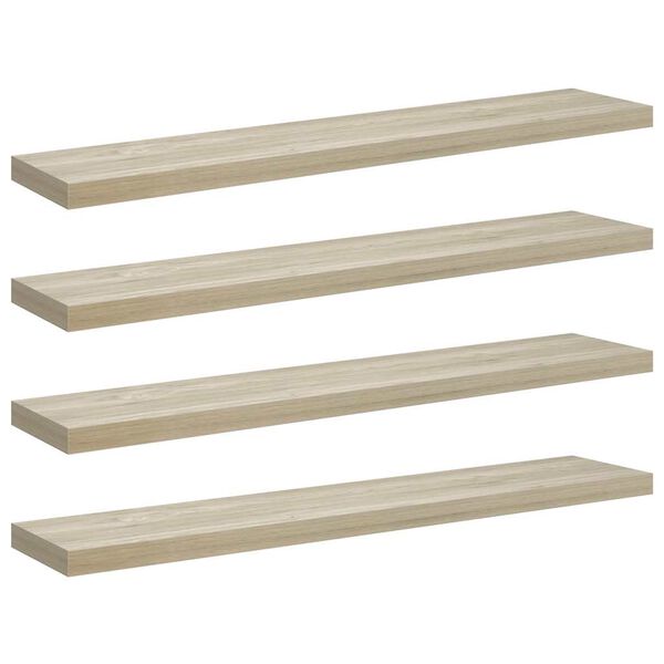 vidaXL Plutajuće zidne police 4 kom boja hrasta 120x23,5x3,8 cm MDF