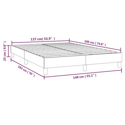 vidaXL Okvir za krevet tamnosivi 140 x 190 cm od tkanine