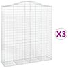 vidaXL Lučne gabionske ko&scaron;are 3 kom 200x50x220/240cm pocinčano željezo